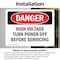 Signmission High Voltage Turn Power Off Before Servicing Danger Sign, Vinyl Decal, 10in W x 7in L, 2PK OS-2PACK-DS-D-710-L-1961 - alternate 5